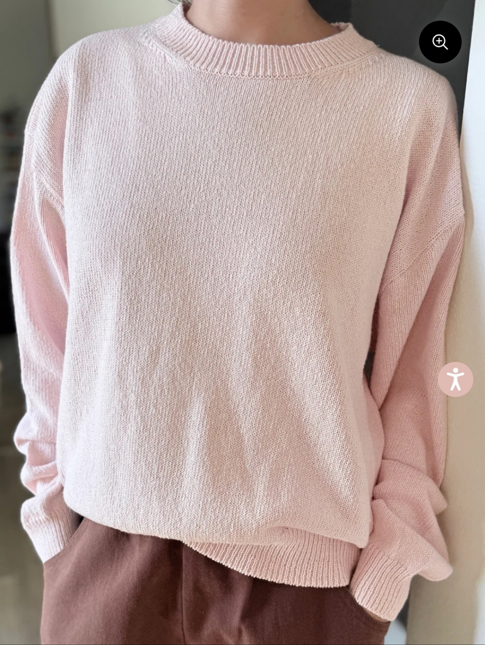 Le Bon Shoppe Milo Cotton Sweater - Rosé Msrp $130 - Picture 5 of 11